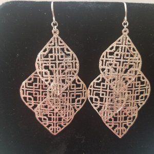 Sterling SIlver Filigree Drop Earrings